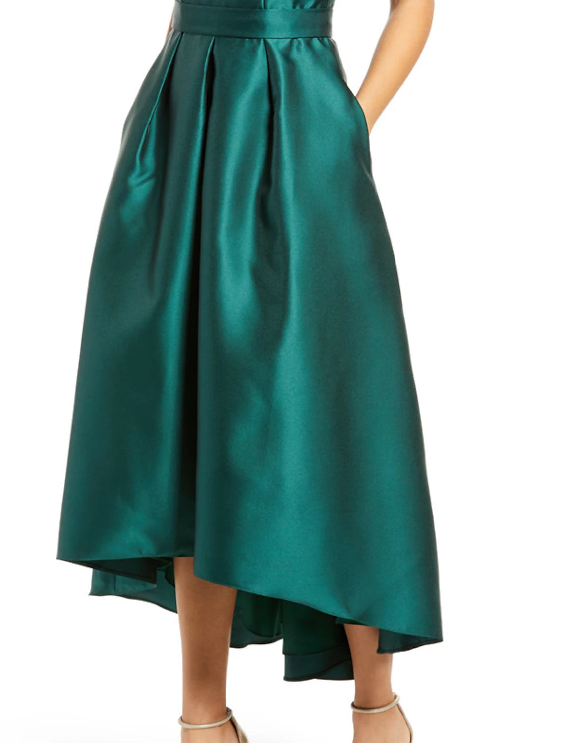 Abiti da cocktail a trapezio, eleganti, da festa, da sposa, asimmetrici, senza maniche, scollo a V, in raso con tasca, 2025